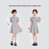 Girls' Preppy Style Polo Puff Sleeve Knit Dress