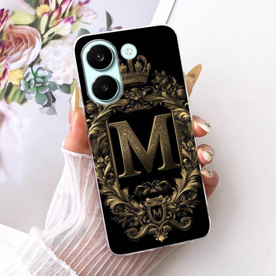 For Xiaomi Poco X8 Pro Royal Crown Initial Letter Couple Phone Case For POCO X8 Pro Max X8Pro 5G Soft Silicone TPU Bumpers