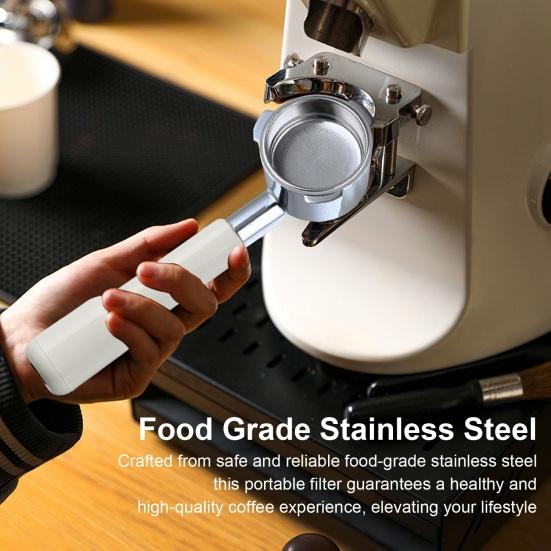 51MM Stainless Steel Bottomless Portafilter Coffee Handle with Smooth Surface Food Grade Easy To Clean Universal Compatibility Espresso Portafilter
