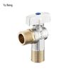 Yunen Large Flow 4-Point Brass Angle Shut-off Valve