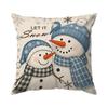 Blue Christmas Cushion Pillowcase Printed Polyester 45X45Cm Throw Pillowcover Decorative Sofa Cushion Pillowslip Home Decor