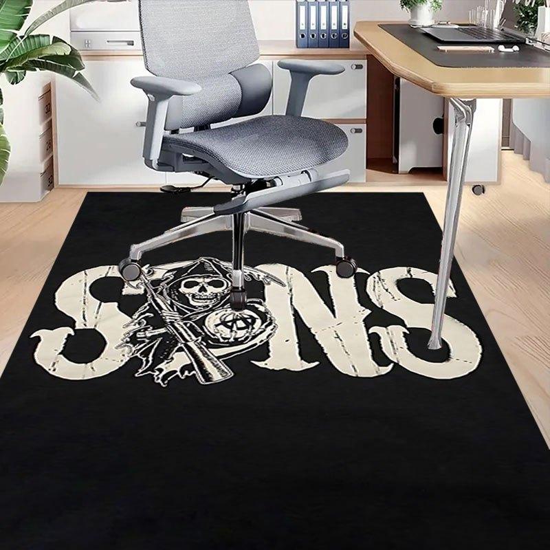 1pc Sons of Anarchy themed Office Carpet Chair Mats - durable polyester rug for home theater, office, dorm room decor - tA48