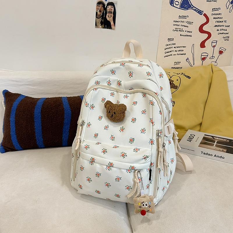 Schultasche frisches Blumenmuster neuer Rucksack japanische Mittelschüler College-Stil große Kapazität Schultasche lässiger vielseitiger Rucksack