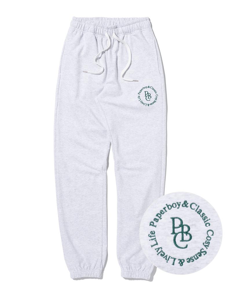 PAPERBOY Cozy Circle Polian Sweatpants - White Melange