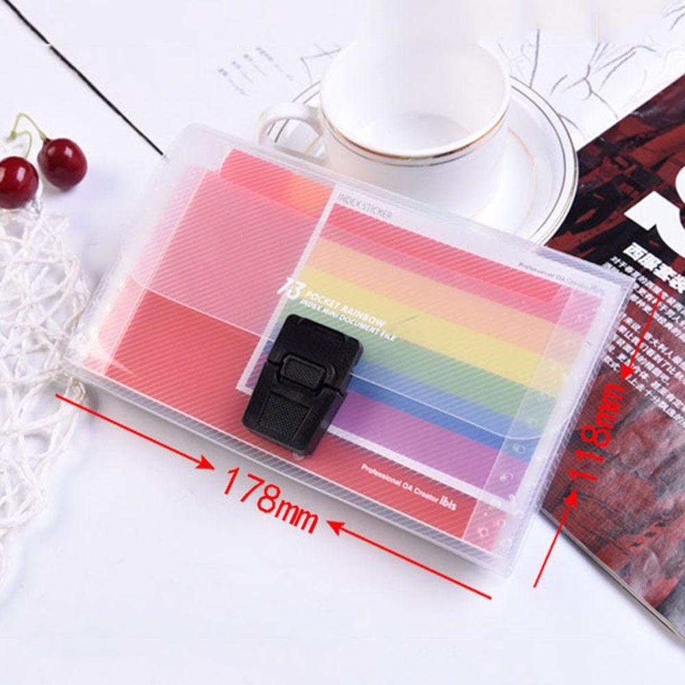 A6 Fashion Plastic File Case Paper Organizer 13 Pockets Document Bag File Folder