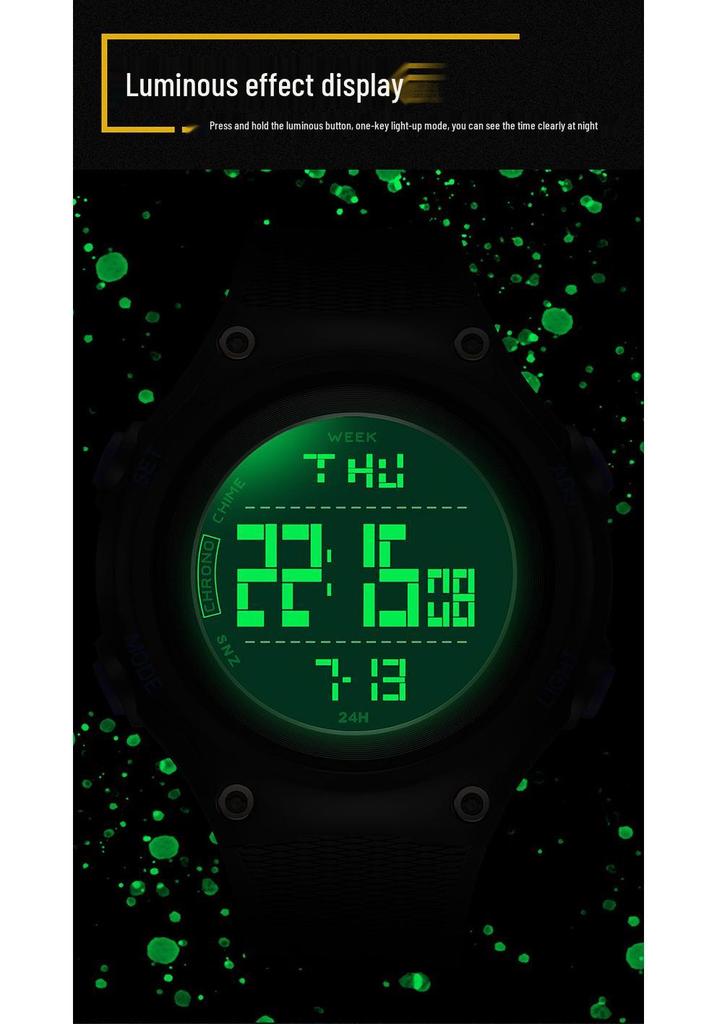 Sanda Student Countdown Multifunctional Waterproof Sport Watch with Alarm and Night Light