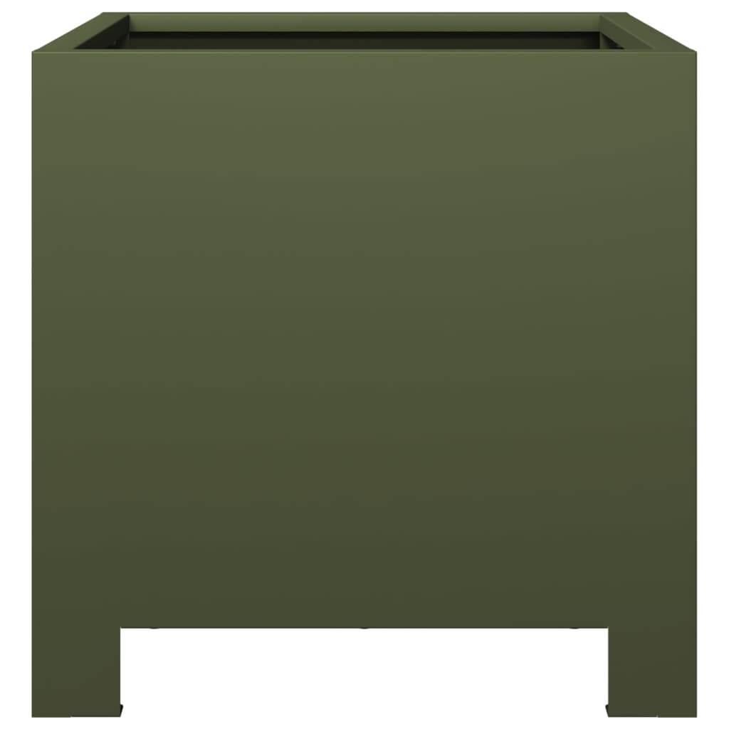 Vidaxl Garden Planters, 2 Pcs, Olive Green, 30X30X30 Cm, Steel