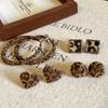 Women's Leopard Print Round Flocked Hoops: Unique Autumn/Winter European Statement Earrings for a Smaller Face Look