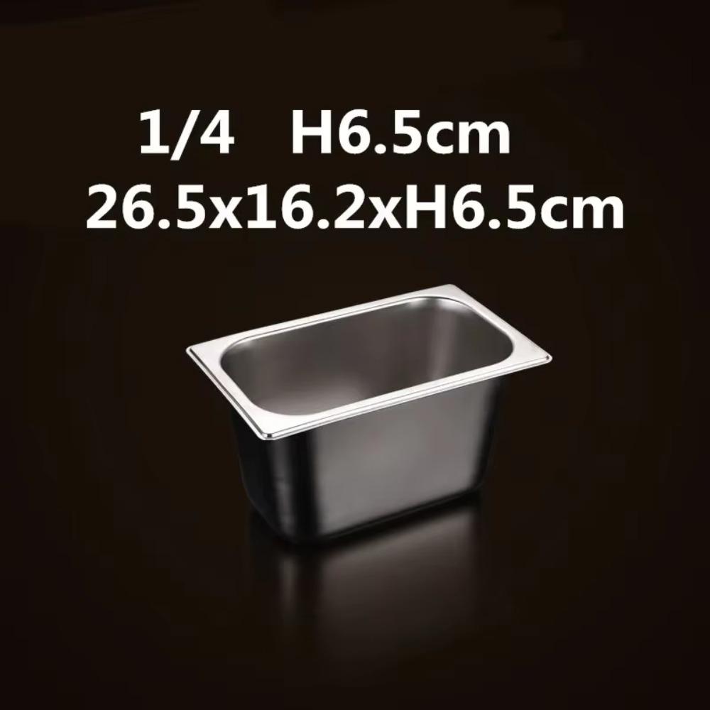 Durable 304 Stainless Steel 1/9 1/6 1/4 1/3 1/2 Food Pan Thickened Easy To Clean GN Pan with Lid Food Container Chafing Buffet