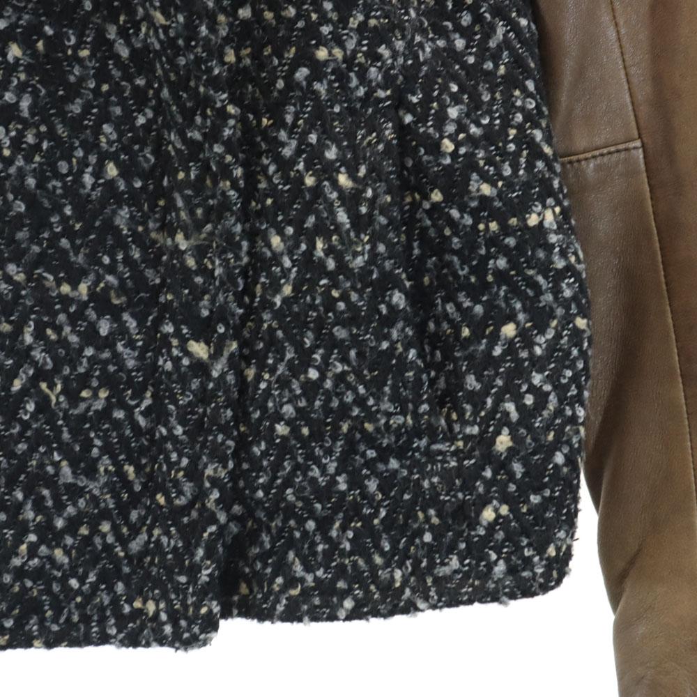 Gap Veste motard Tweed cuir de mouton contrasté XXS Marron etc EDITION Femme Occasion