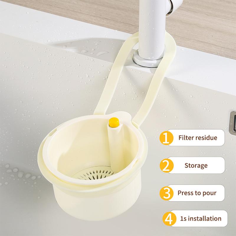 Creative Kitchen Sink Hanging Strainer Basket Detachable Openable Bottom Cover Kitchen Garbage Filter Quickly Drain Clean Rack