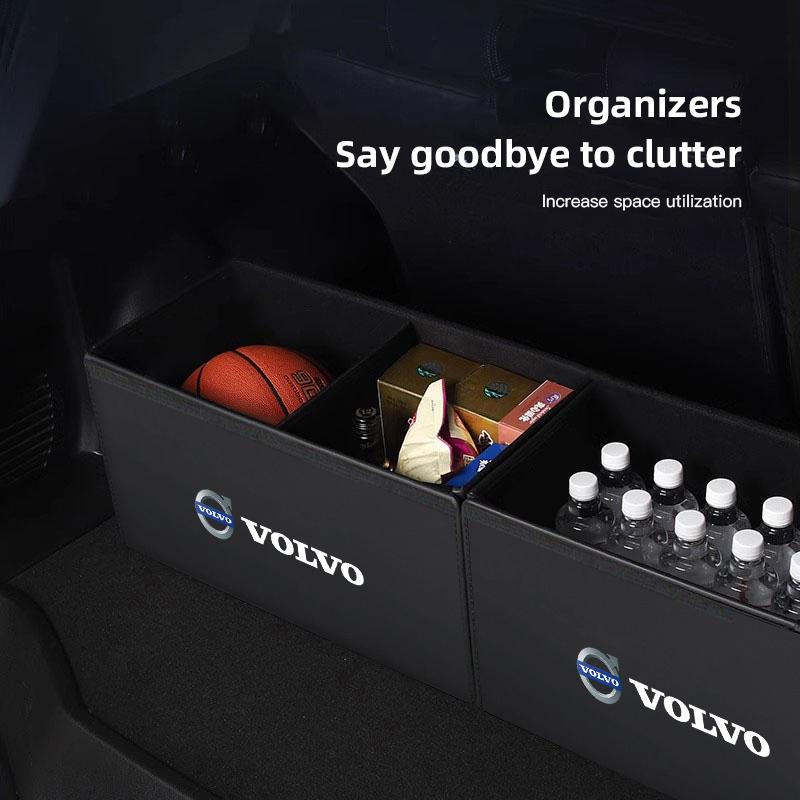 Car Trunk Organizer Box Leather Folding Storage Bag For Volvo XC90 V90 V60 XC60 V40 S80 S60 S90 C40 XC40 V70 XC70 C30 C70 EX90 R