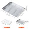 Baking Tray with Cooling Rack Set Stainless Steel Baking Pan Sheet for Oven and Dishwasher Non Toxic BBQ Tray Cake Pans Drying