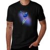 Australian Blue Fairywren On Blue Tshirt Work Style Casual Tshirt
