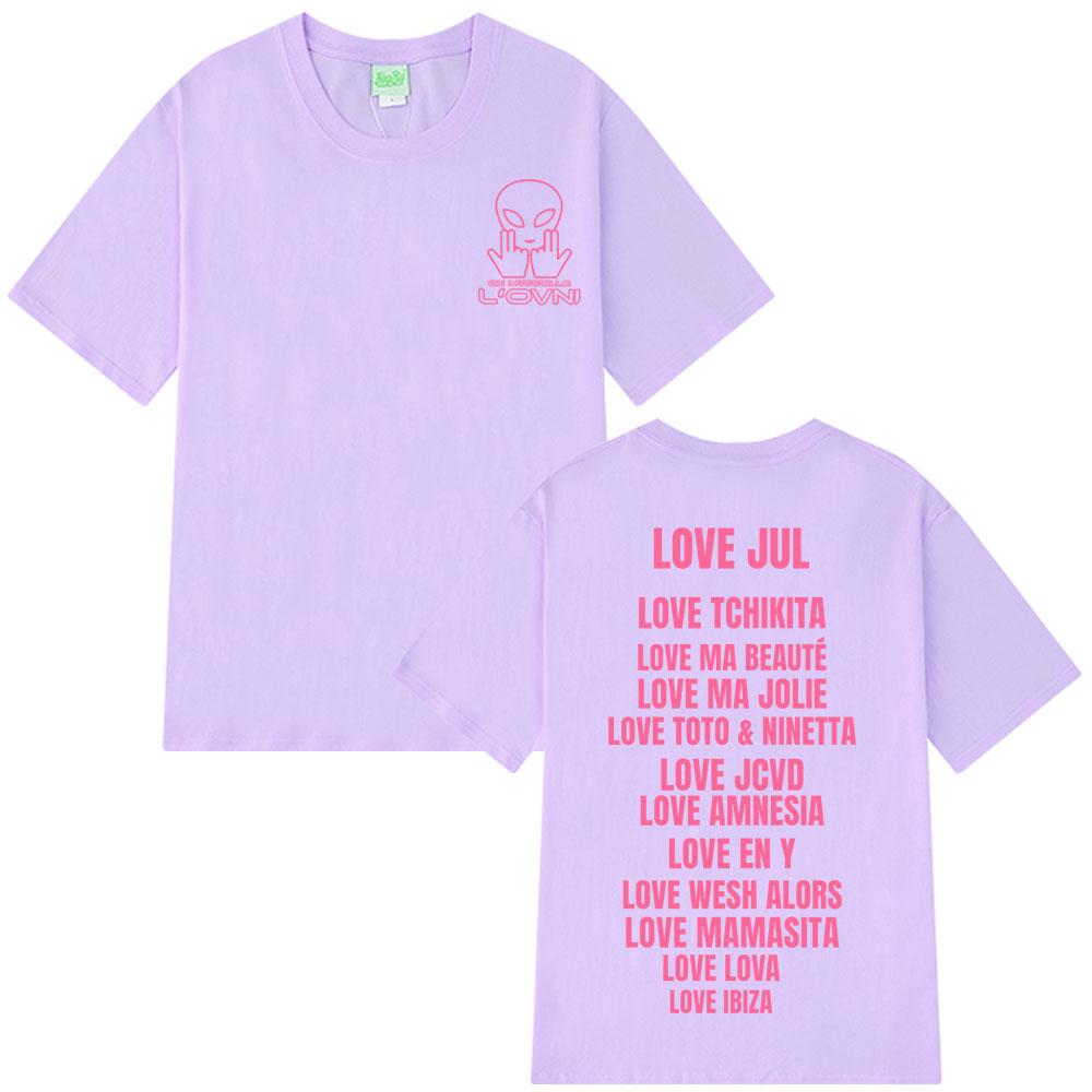 Rapper Jul Love Jul Mode Grafik T-Shirt Damen Hip Hop Kurzarm Baumwolle Ästhetisch Trendige T-Shirts Streetwear