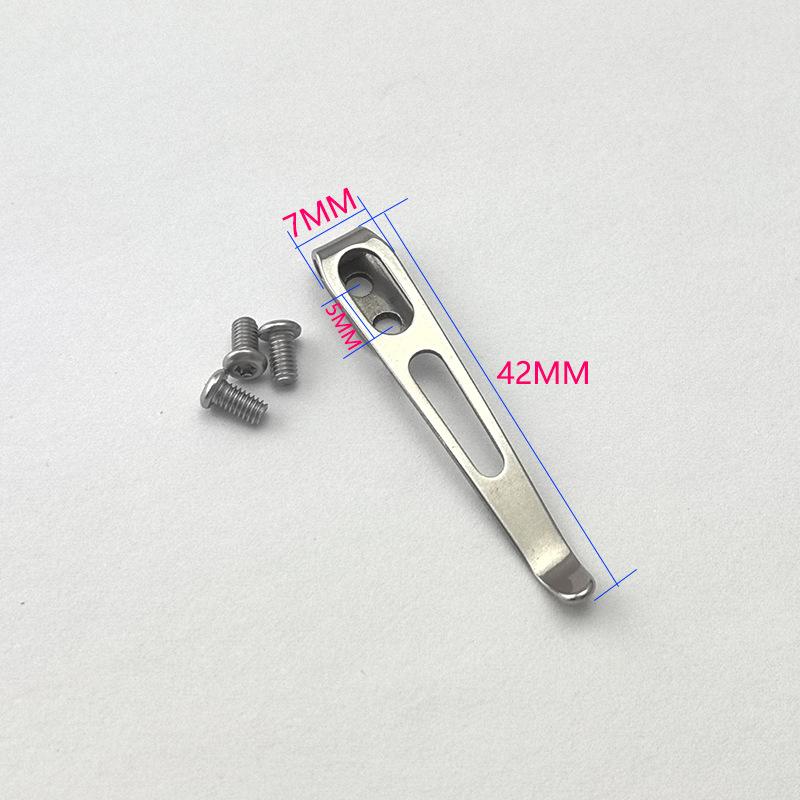 1pcs Fold Knife Clip 420 Stainless Steel Back Clip Pocket Clamp Knife Clip Making Knife Pocket Clips Tool DIY Accessories