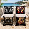 ZZ Top Rock Band Cool Cushion Cover Silky Short Plush Invisible Zipper Dustproof Sofa Pillow Case For Home Decor