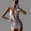 Women'S Lingerie Sets Valentine Seductive Dress Thong 2Pc With Leg Circles Tempted Heart See Through Hollow Mini Body Intimates
