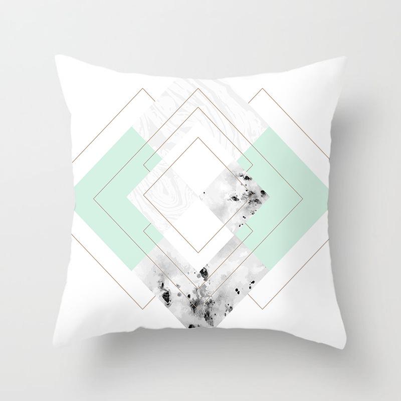 45X45Cm Light Blue Green Mint Cushion Cover Modern Geometric Print Boho Decorative Pillow Sofa Throw