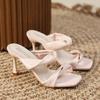 Fashion Shoes for Women Summer New Breathable Square Head Sexy High Heel Sandals Outdoor Open Toe High Quality Fashion Slippers