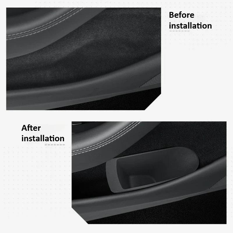 For Tesla Model Y/YL Juniper 2026 Car Door Trash Can TPE Door Side Storage Organizer Glove Box Model 3 Highland Car Accessories
