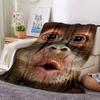 1pc Monkey Face Throw Blanket Soft Flannel, Cozy All Season Polyester Perfect for Home, Office