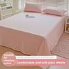 Cream Style Striped Skin-friendly Bed Sheet For Single Double Student Dormitory Household Bed