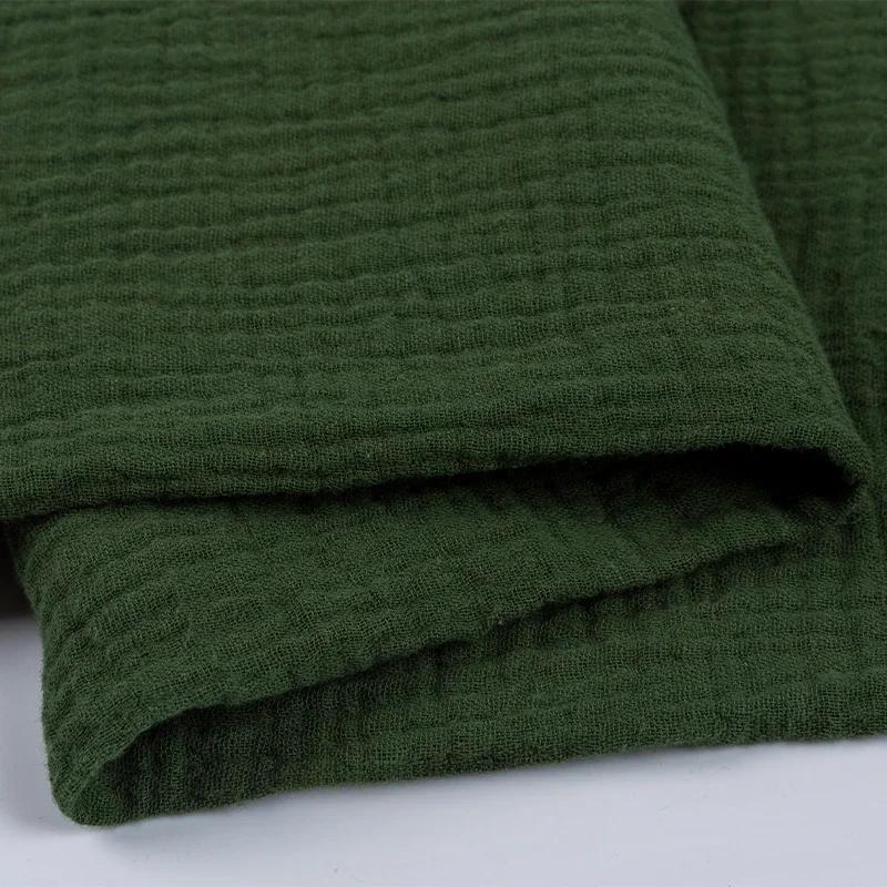100x135cm Doppellagige Reine Baumwollgaze All-Baumwoll-Kreppstoff Unifarben Hauskleidung Kleid Schal Babybekleidungsstoff