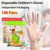 100Pcs Thickened PE Disposable Gloves Transparent Baby Gloves Children's Gloves 3-12 Years Old
