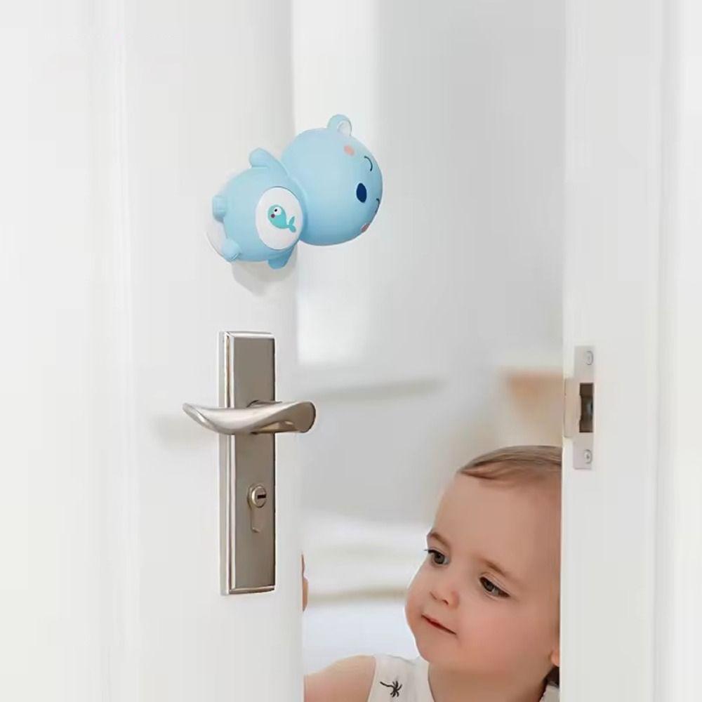 Silicone Door Stopper Windproof Function Cartoon Animal Anti Pinch Guard Hand Buffer Automatic Closing Prevention