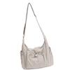 Fashion Unisex Underarm Bag Adjustable Closure Practical Cloth Shoulder Bag Office Commute Outdoor Activities White