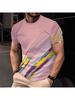 Casual Gestreept 3D Geprint T-shirt Voor Mannen Korte Mouw Tops Oversized T-shirts Ronde Hals Pullover Street Mannen Shirts Tee Zomer Kleding