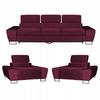 Bosso Lounge Furniture Set 3-seater Sofa Burgundy Armchairs Family Furniture