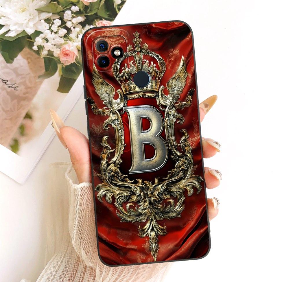 Casing For ITEL Vision 1 Plus Cover For ITEL P36 Phone Case Silicone Luxury A-Z Letters Fashion Crown 2D Painted