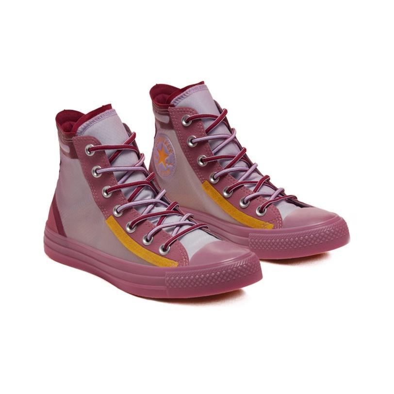 Converse Translucent Mesh Utility Chuck Taylor All Star Retro Versatile Casual High-Top Canvas Shoes Women Sneakers Pink Red Yellow 567368C