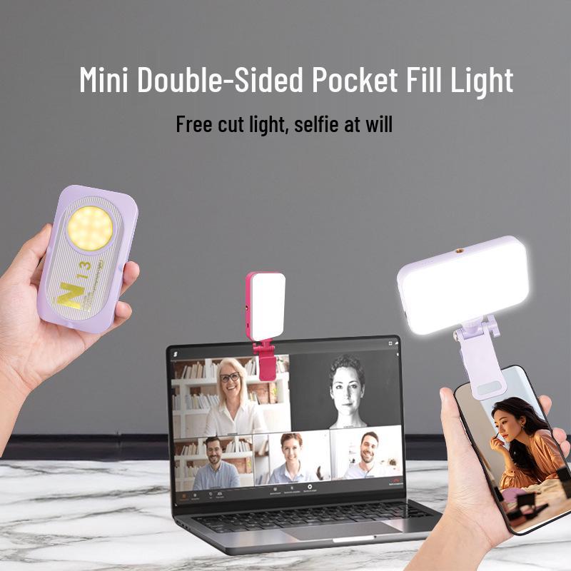 N13 Dual-Sided Mini Handheld Selfie Light with Three-Color Fill Options