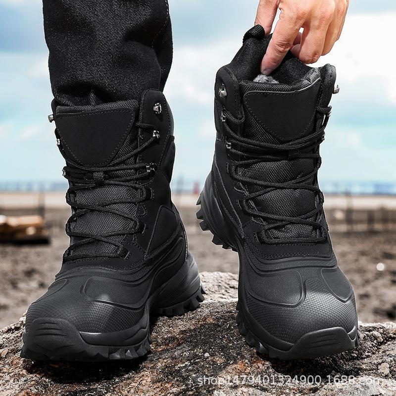Cotton Shoes Men's Winter Velvet Thickened Snow Boots Waterproof and Non-slip Winter Cold-proof Boots Fashionable New Men's Shoes