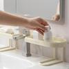 Compact Bathroom and Kitchen Storage Rack with Integrated Drain Net