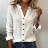 Spring Summer Casual Solid Color Long Sleeved Shirt Button Fashionable Comfortable Versatile Casual Commuting Shirt
