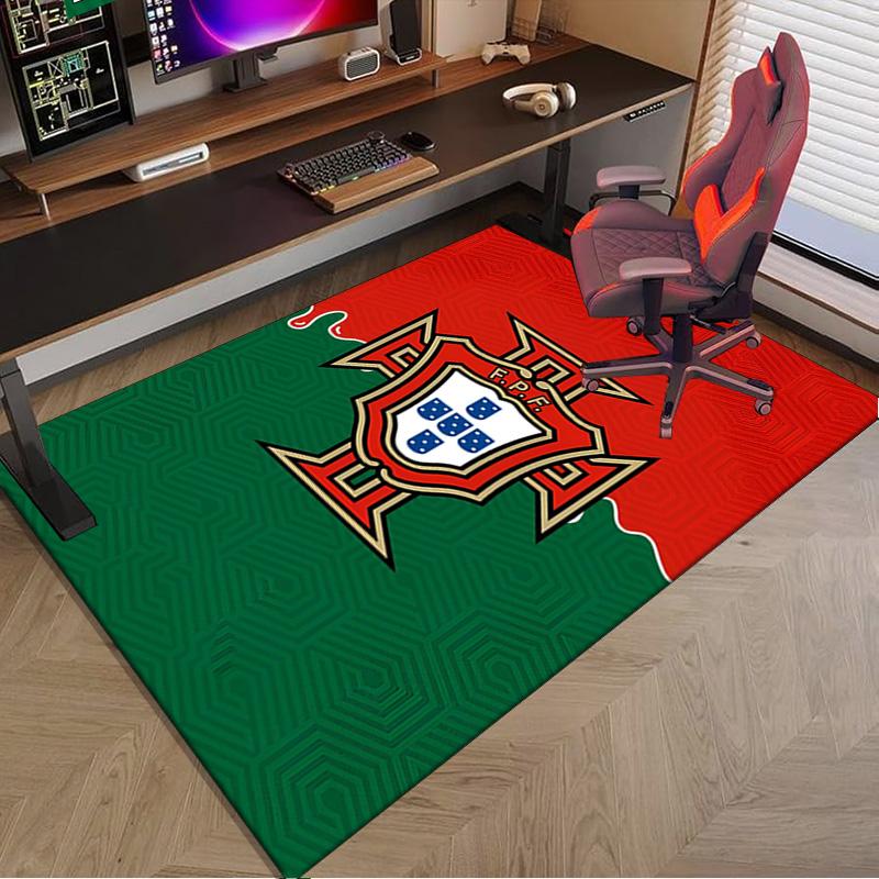 Portuguese Football Federation Crest Area Rug Office Rug, Chair Rug, Decor Carpet Livingroom Bedroom Mat, Large Size Fan Gifts Christmas Gifts