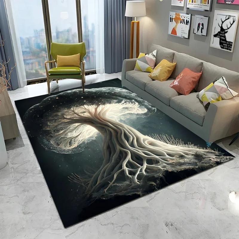 Viking Norse Yggdrasil Tree of Life Carpet Rug for Home Living Room Bedroom Sofa Doormat Decor,Kid Area Rug Non-slip Floor Mat