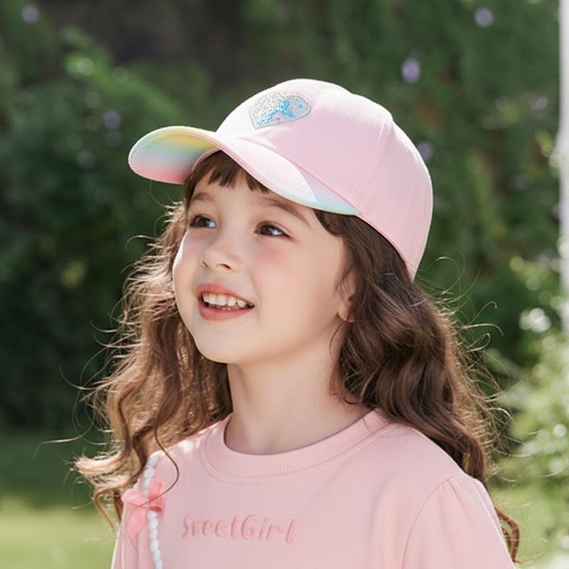 Children's Heart-shaped Sequin Hat Girl's Fashionable Sun-protective Baseball Cap