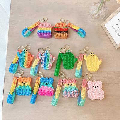 Push Bubble Sensory  Toys Mini Wallet Kids Bag Silicone Coin Purse