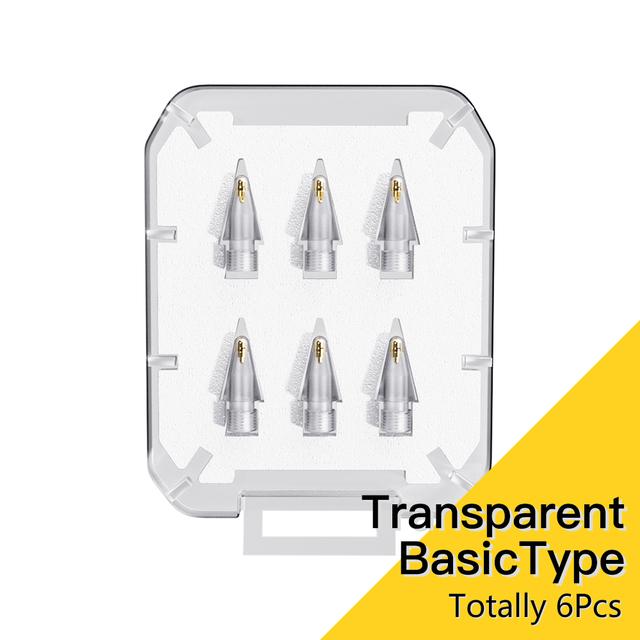 Essager 6Pcs Pencil Tips Set For Apple Pencil 1st 2nd Generation Tip For Apple Pencil Nib Replacement Tips For Apple Pencil 2