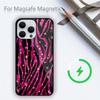 Fashion Zebra Stripes Lattice Pattern Phone Case For iPhone 15 14 13 12 11 Plus Pro Max Magsafe Magnetic Wireless Charging