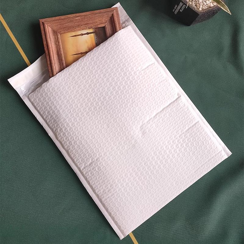 10pcs 15x25 Inch White Poly Bubble Mailers, Self-Seal Padded Envelopes for Shipping, Mailing, Packing