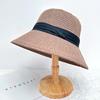 Wenling hat women's summer sunscreen big eaves hat thin knitted hat fashion breathable bucket hat outdoor sun hat tide