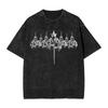 Tvättade T-shirts 7 Kings Mordor L-Lords of The R-Rings Hip Hop Nyhet T-shirts Street Streetwear Sommar Toppar T-shirts för Män Kvinnor