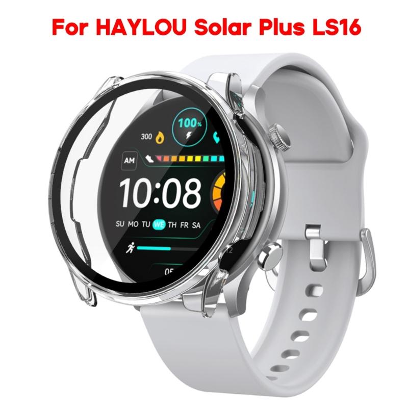 Tempered-Glass Film+Case Screen Protector Full Coverage Cover Anti-scratch Frame-Shell Watch Housing For Solar Plus LS16