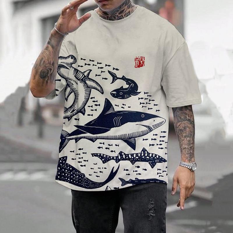 3d Samurai Cat Print Short Sleeve T-Shirt For Men New Retro Men's T-Shirt Fashion Oversized Man Clothes Quick Dry Tees Tops 2024